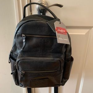 Rawlings Medium Leather Backpack - Black